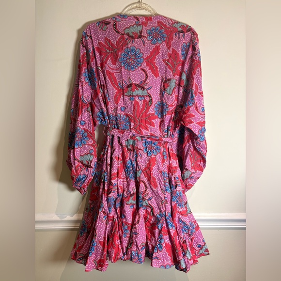 Tuckernuck RHODE Emma Fluted Floral-Print Cotton-Poplin Mini Dress Large - Picture 7 of 8